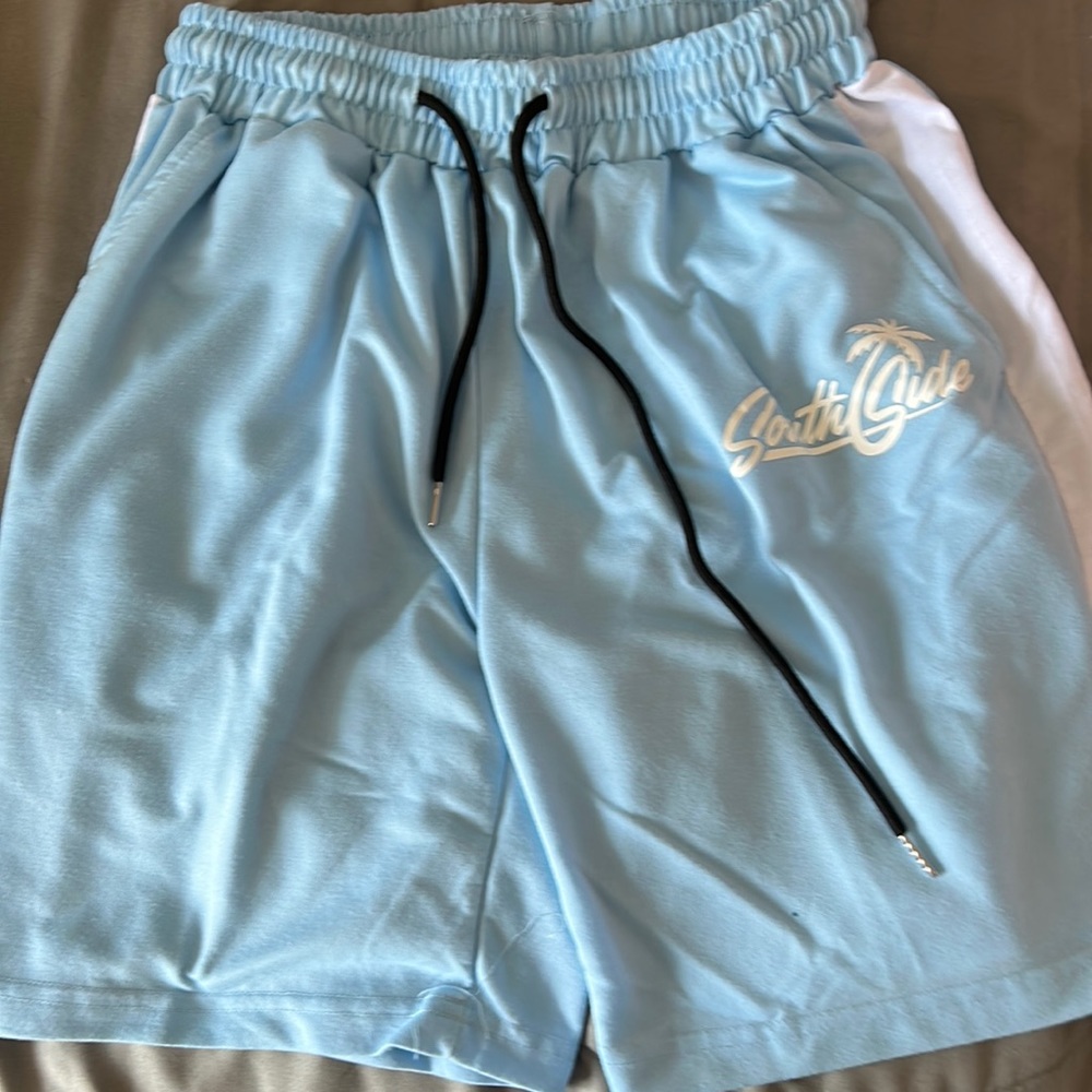 Sky blue “South Side” shorts